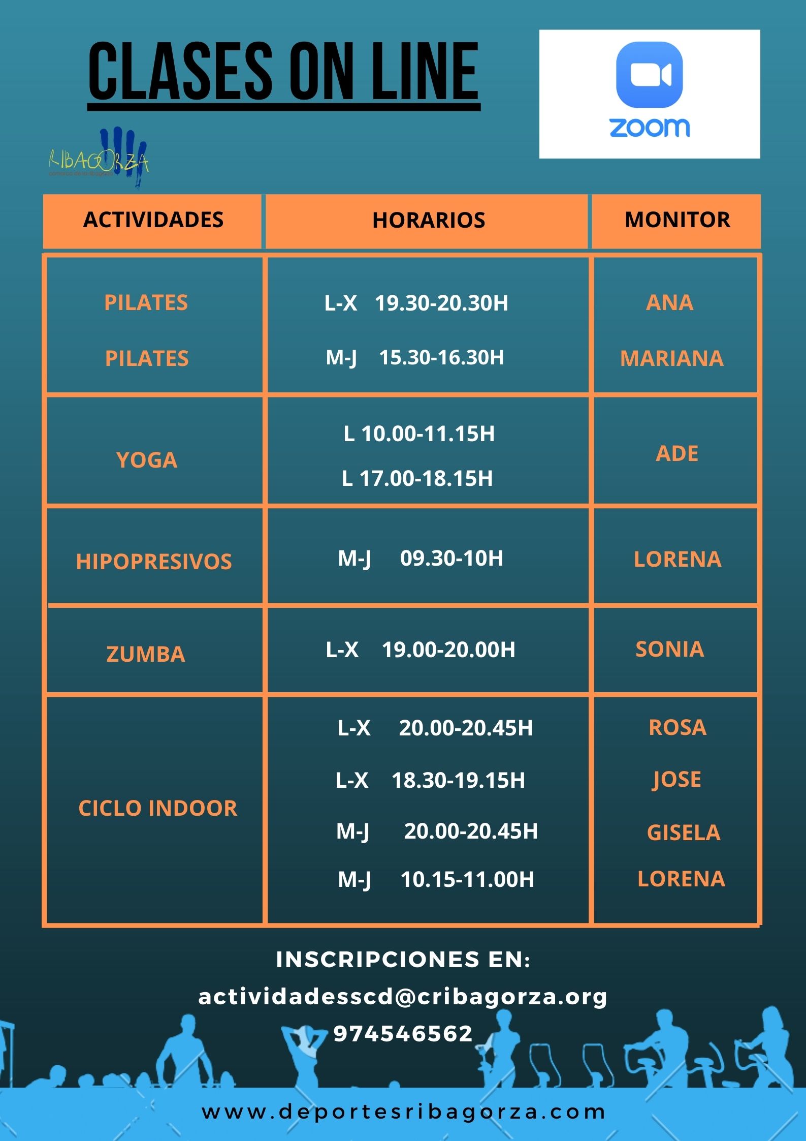 Horarios clases on line